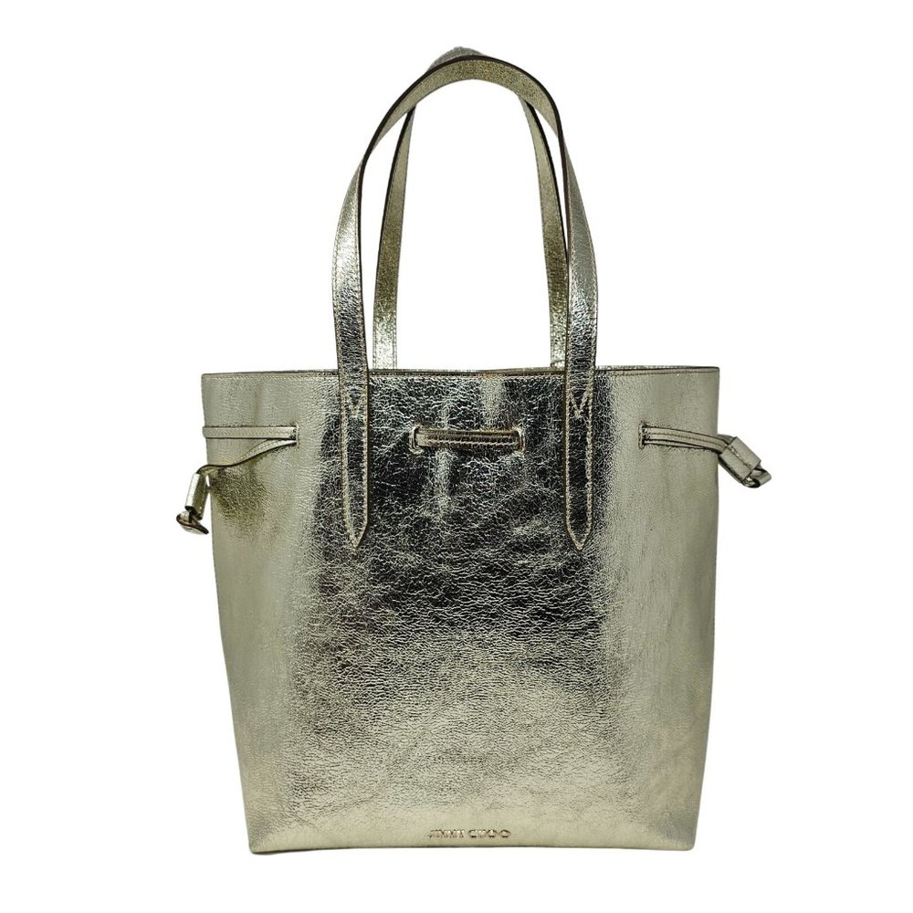 Jimmy Choo Barra Tote in Light Gold Distressed Metallic